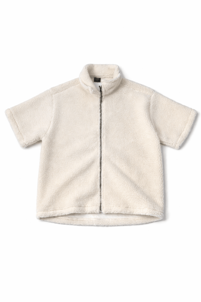 Dark Men’s Off-White Sherpa Fleece Zip Jacket – Cozy Premium Fit - Darkdxb