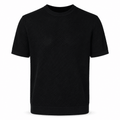 Dark Navy Open-Knit Mesh Crew Neck T-Shirt – Short Sleeve - Shirts - Darkdxb