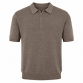 Darkdxb Knit Zip Polo Tee — The Detail That Changes Everything - T-Shirt - Darkdxb