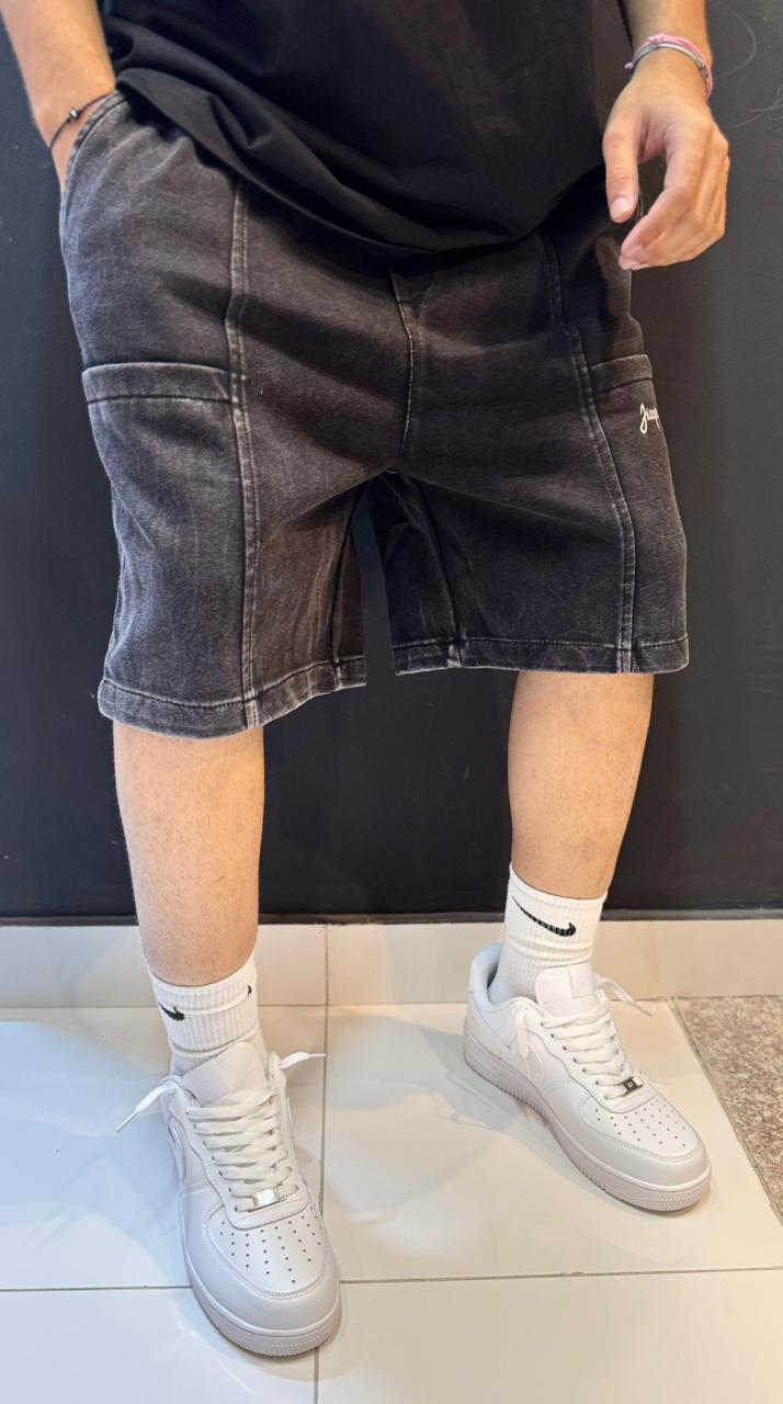 Paneled Washed Shorts: Architectural Streetwear
