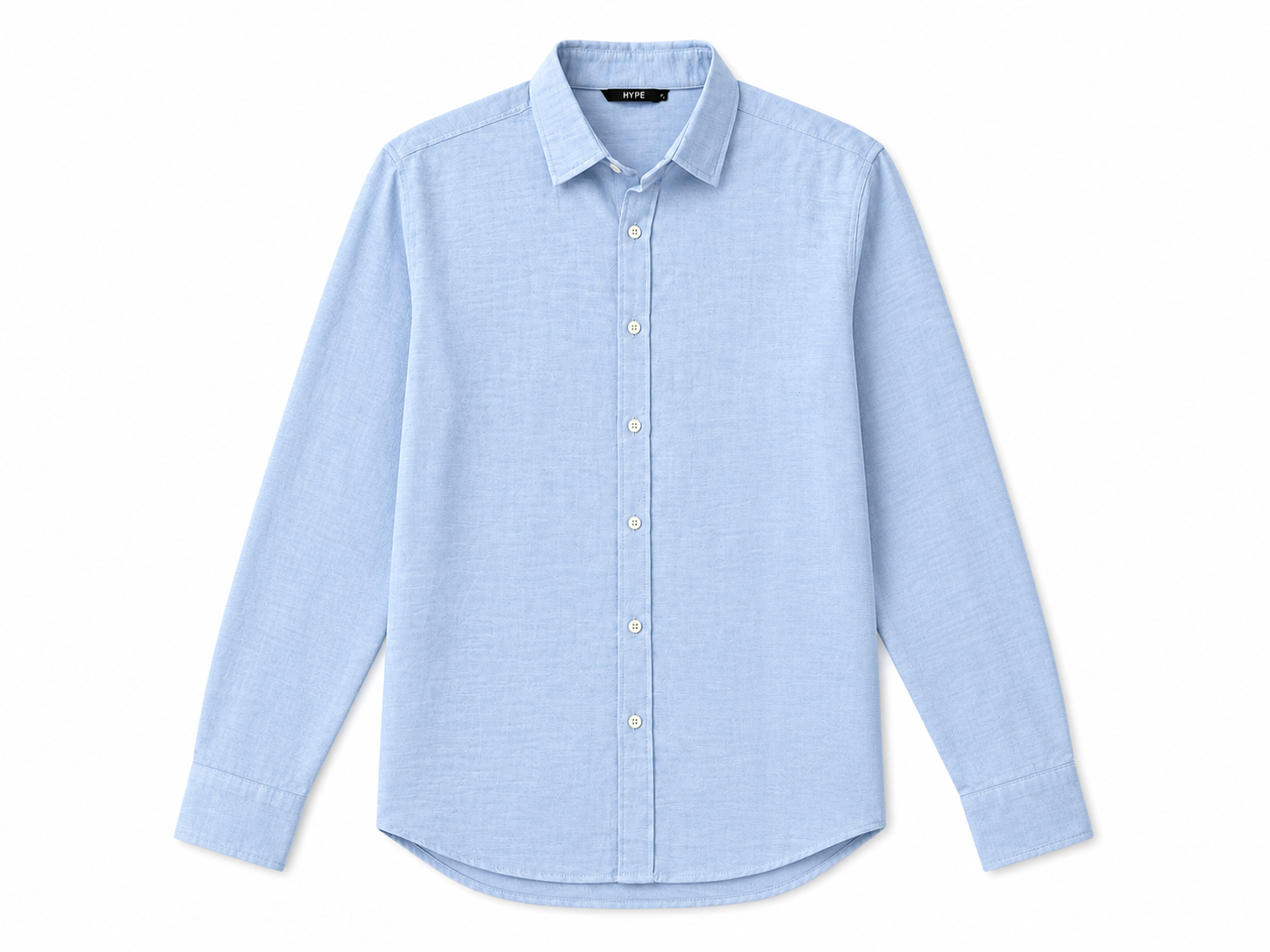 RMZ Men's Sky Blue Long Sleeve Button-Up Shirt – Casual Smart-Casual Classic Fit Shirt