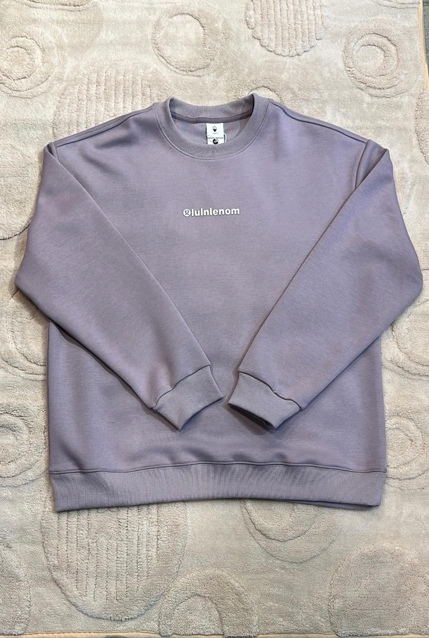 Oversized Purple Minimalist Logo Sweatshirt | Lilac Crewneck Jumper