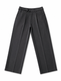Men's Premium Charcoal Formal Trousers – Straight Fit with Belt Detail