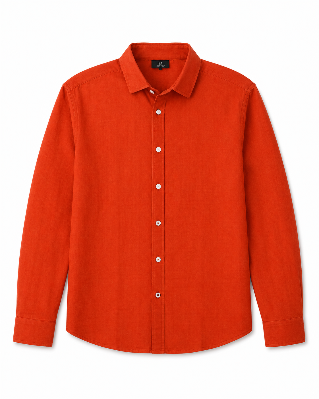 RMZ Orange Linen Button-Up Shirt