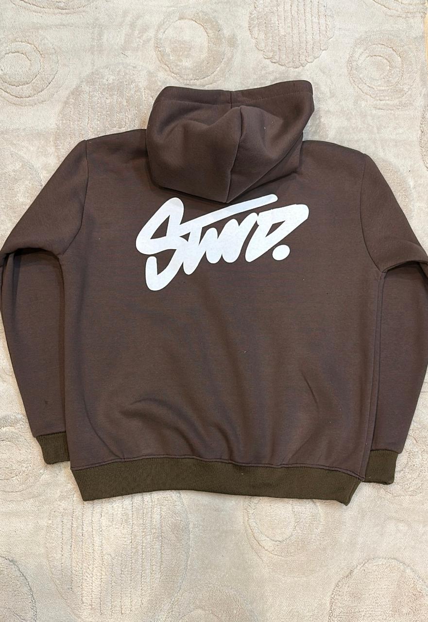 STWD Mocha Brown Pullover Hoodie DARK BROWN| Essential Streetwear Sweatshirt