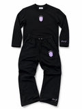 Black Brazil Long-Sleeve T-Shirt & Pants Set