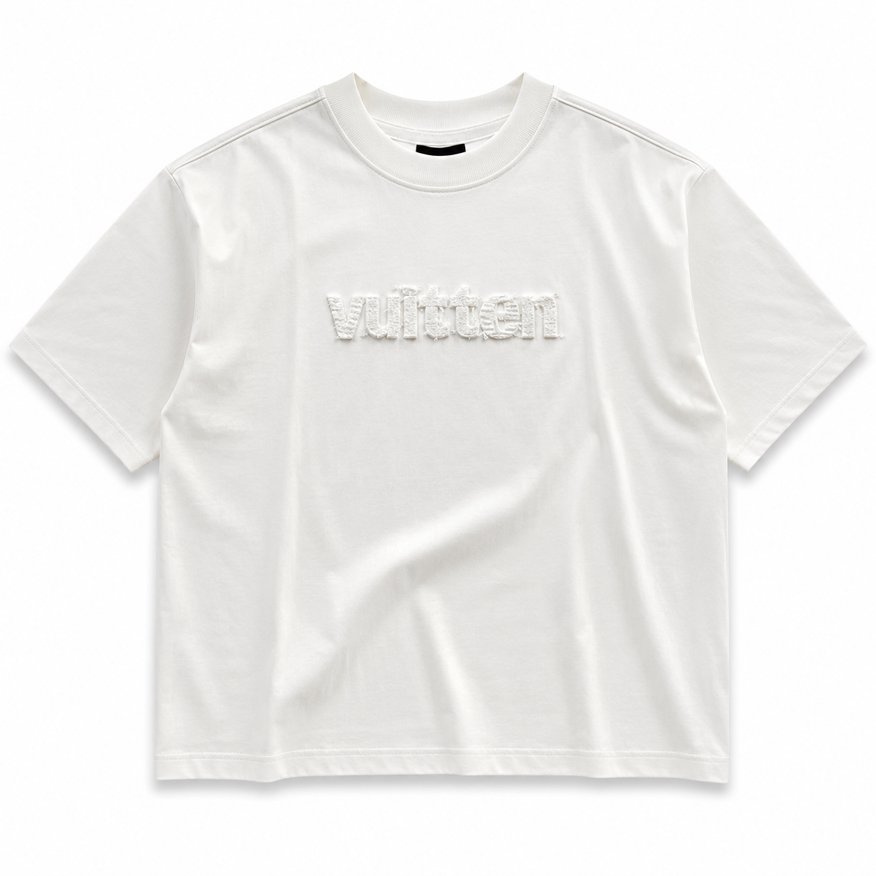 Vuitton Embossed White Oversized T-Shirt – Premium Heavyweight Cotton