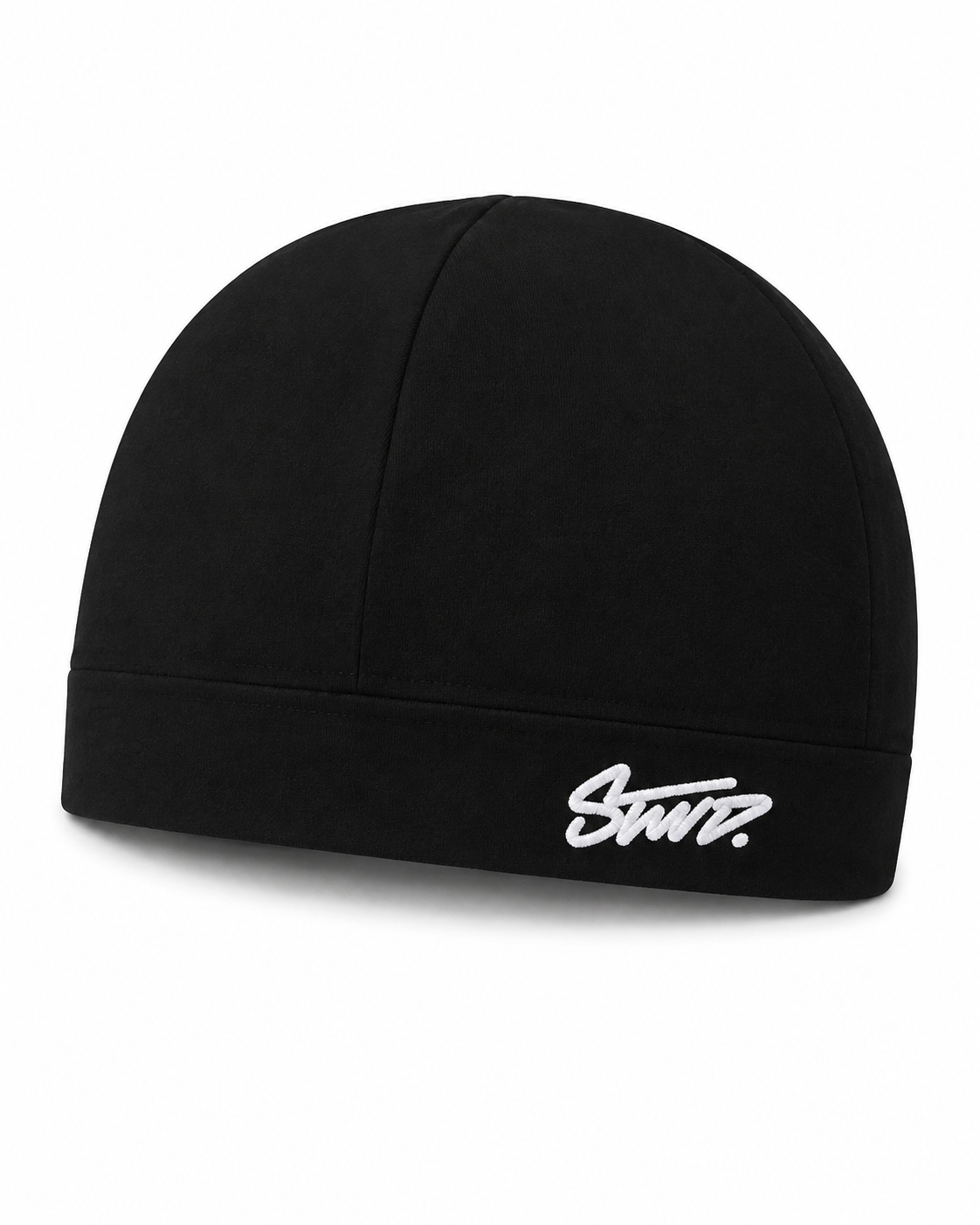 STWD Minimal Logo Skull Beanie – Black & White
