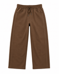 Brown Relaxed Wide-Leg Jogger Pants