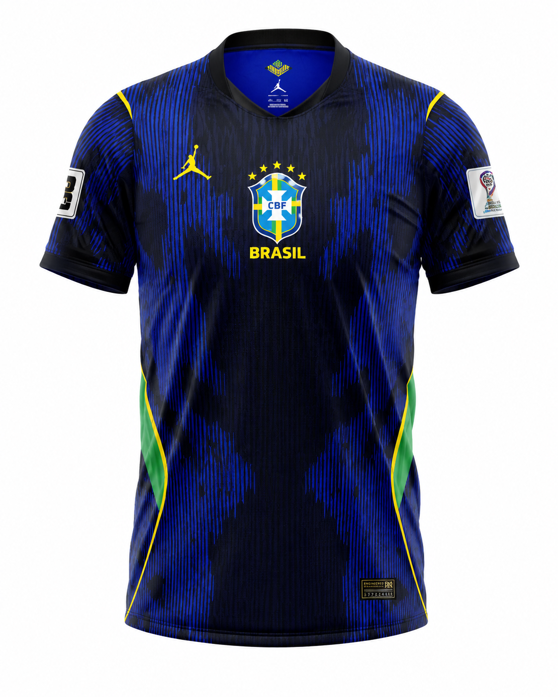 Brazil Away Football Jersey 2026 Edition – Blue & Black Performance Soccer Shirt