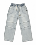 Urban Ice Blue Washed Denim Cargo Jogger Jeans – Premium Relaxed Fit Streetwear Pants