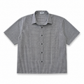 Black Checkered Short-Sleeve Shirt