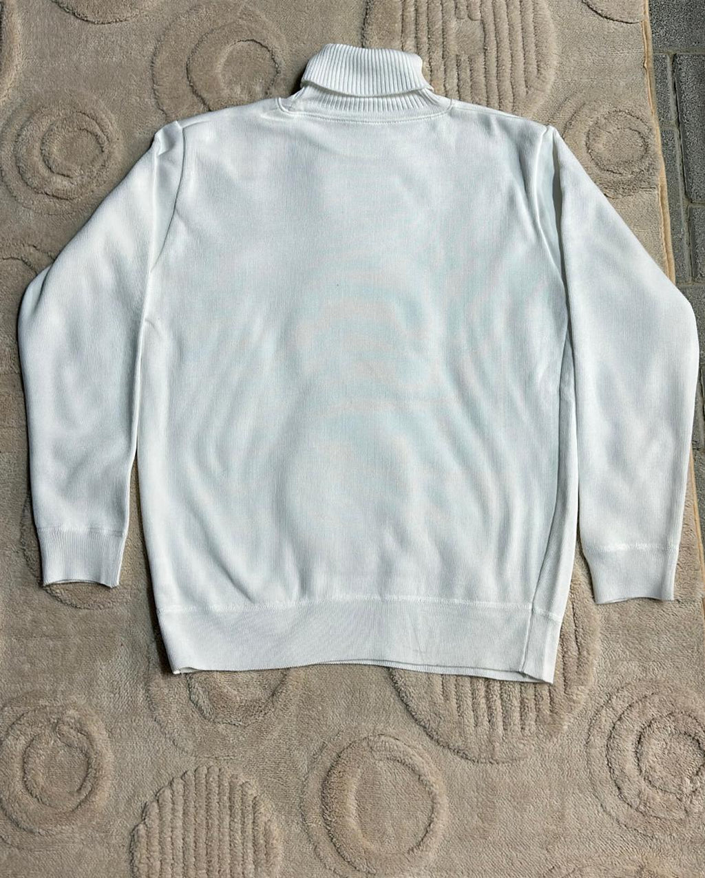 Crisp White Knit Turtleneck Sweater | Essential Clean Roll Neck