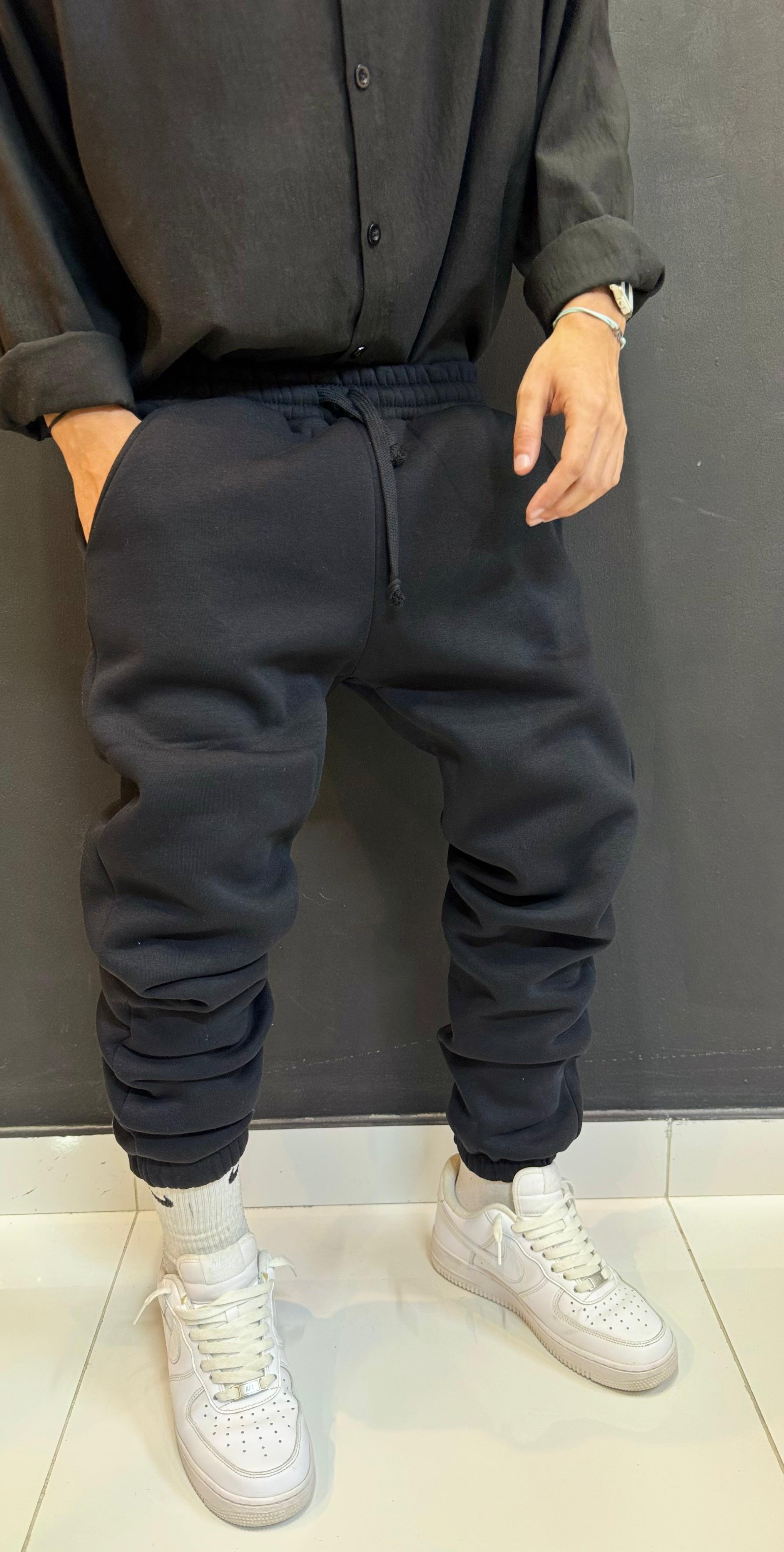 Last pick Black Fleece Joggers with Heavy Stack