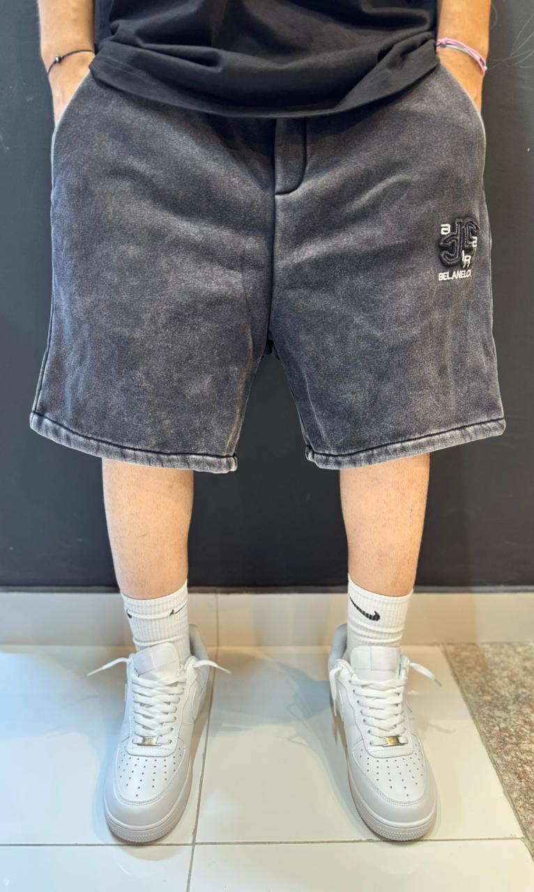 Washed Black Fleece Shorts: Effortless Street Style