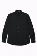 Essentials Classic Black Button-Up Shirt – Slim Fit Long Sleeve Smart Casual Shirt - Darkdxb