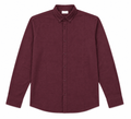 Essentials Maroon Long Sleeve Button-Up Shirt - Darkdxb