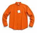Essentials Men’s Orange Button-Down Shirt (Back View) – Modern Fit - Darkdxb