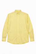 Essentials Pastel Yellow Button-Up Shirt – Slim Fit Long Sleeve Casual Shirt Darkdxb