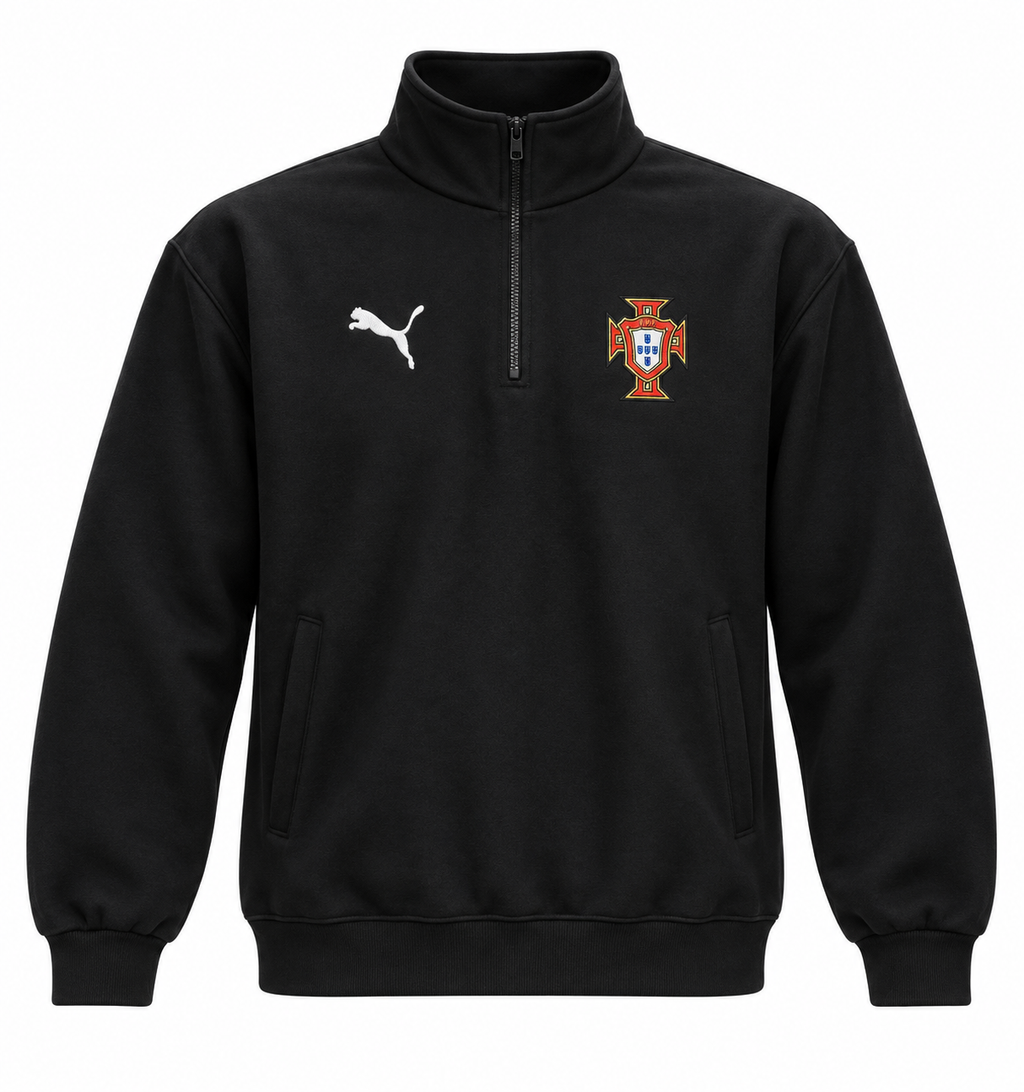 Black Portugal Puma Quarter-Zip Tracksuit Set