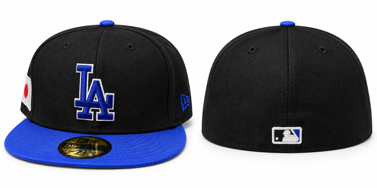 Black & Royal Blue LA Fitted Cap