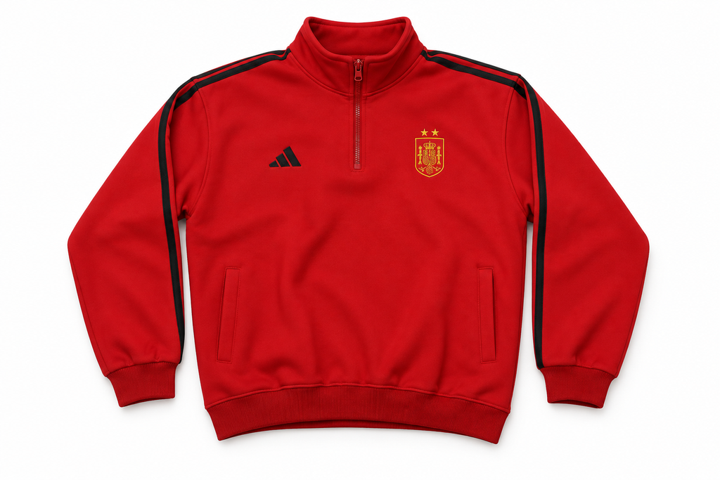 Spain Red Adidas Straight-Leg Sweatpants with Black Details