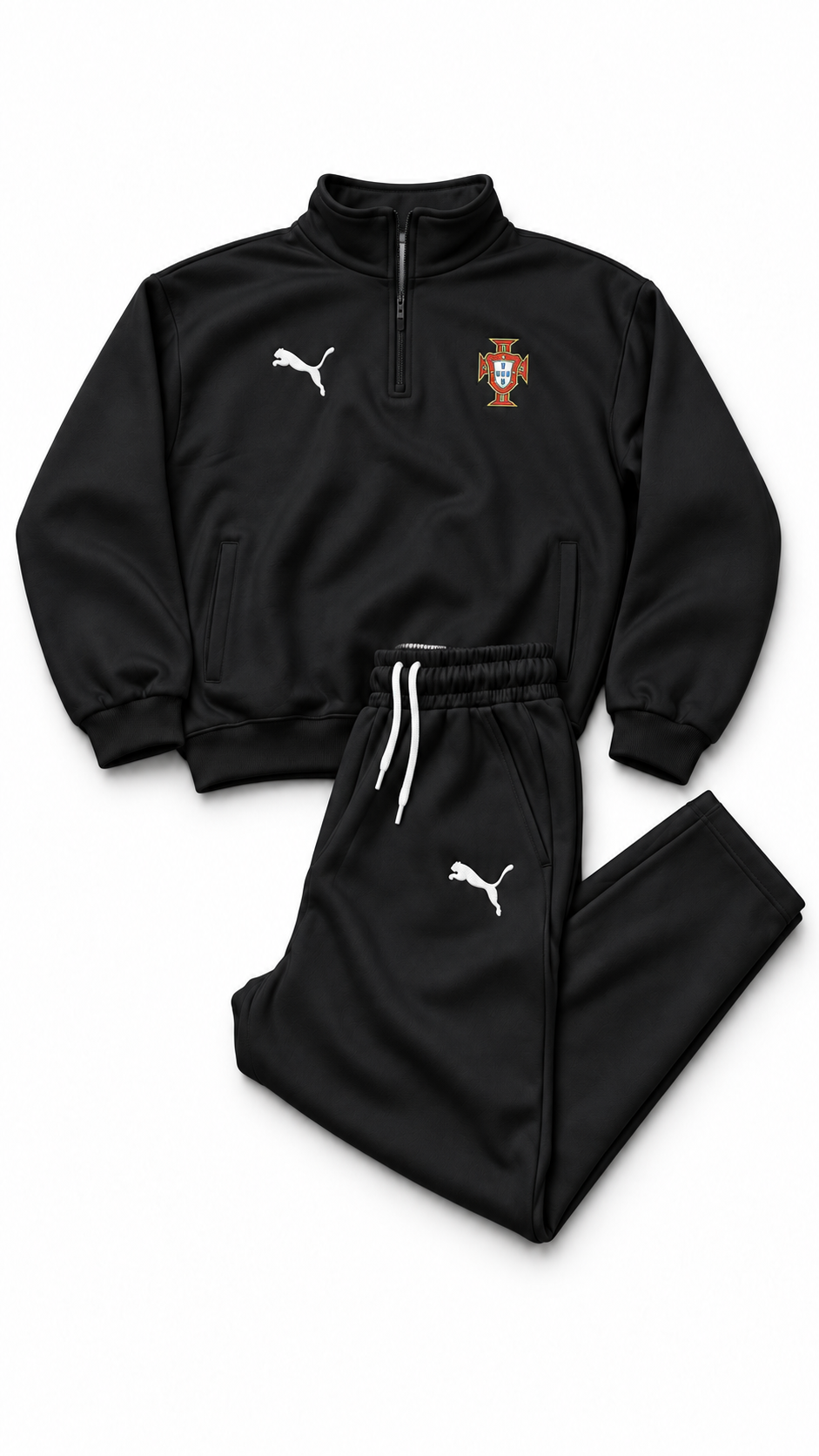 Black Portugal Puma Quarter-Zip Tracksuit Set