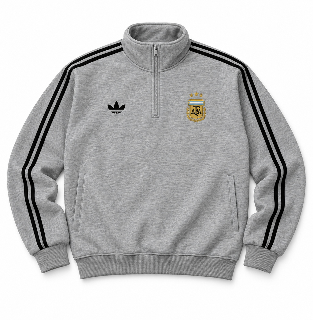 argentina Heather Grey Adidas Trefoil Straight-Leg Sweatpants