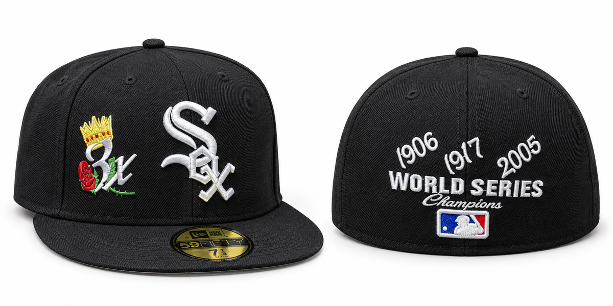 Black Sox Fitted Cap with Championship Embroidery