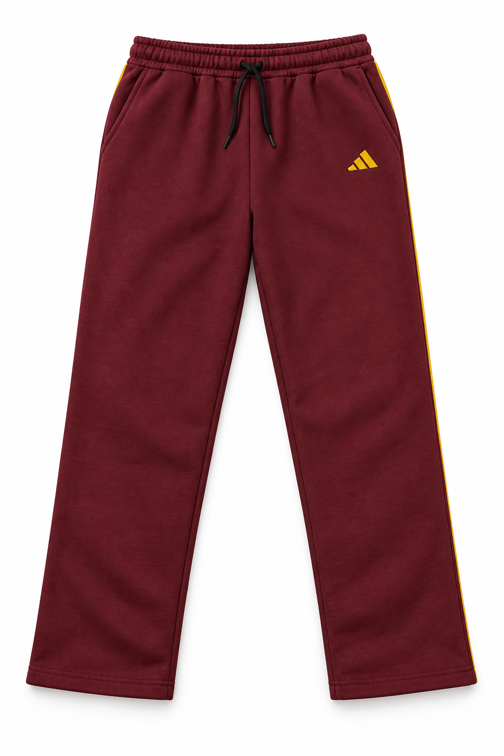 Spain Burgundy Adidas Straight-Leg Sweatpants with Yellow Details