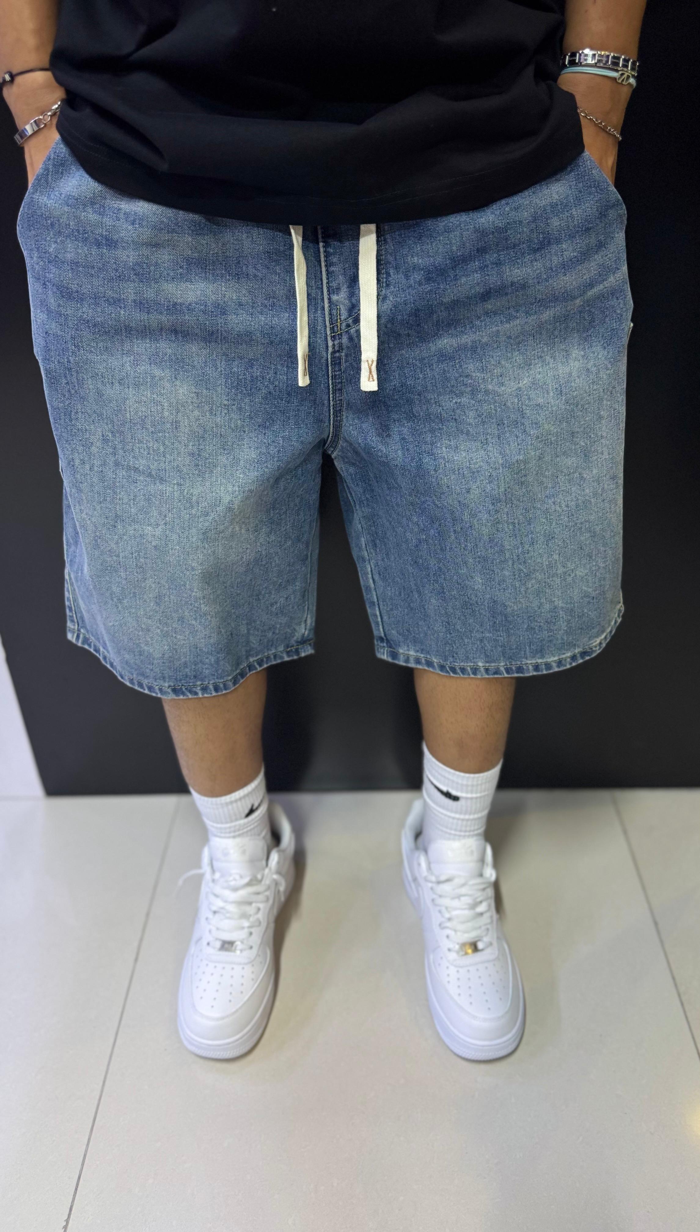 Men's Denim Drawstring Shorts