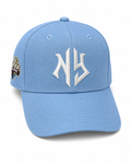 NY Embroidered Baseball Cap – Sky Blue & White
