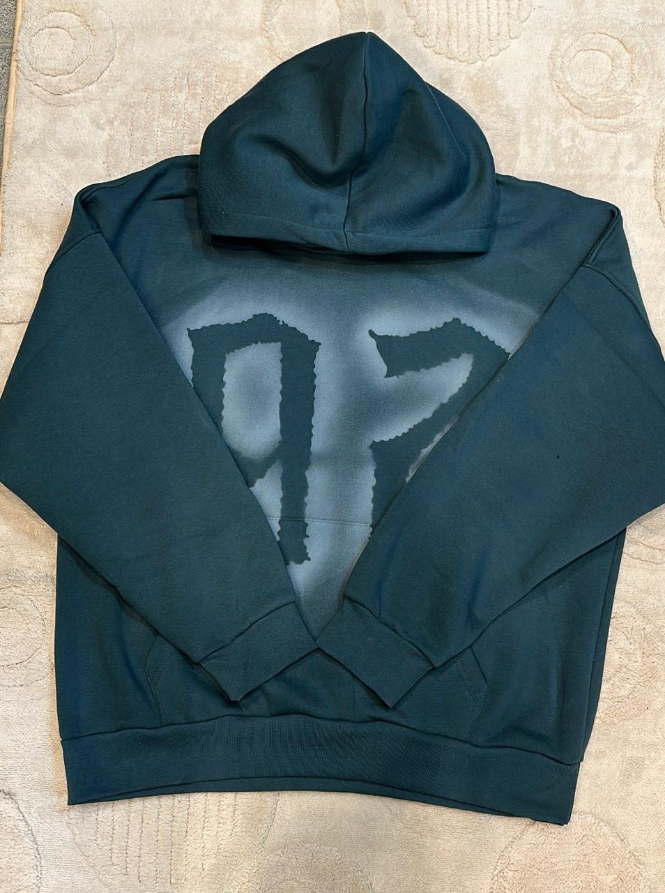 97 Dark Teal '97' Spray-Paint Effect Oversized Hoodie
