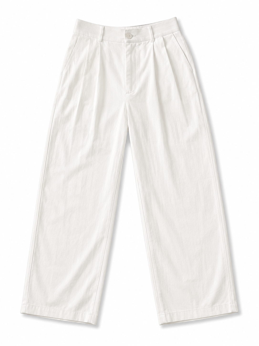Premium White Linen Blend Wide Leg Trousers – Relaxed Fit Smart Casual Pants