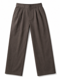 Premium Dark Brown Pleated Wide Leg Trousers – Relaxed Fit Casual Pants