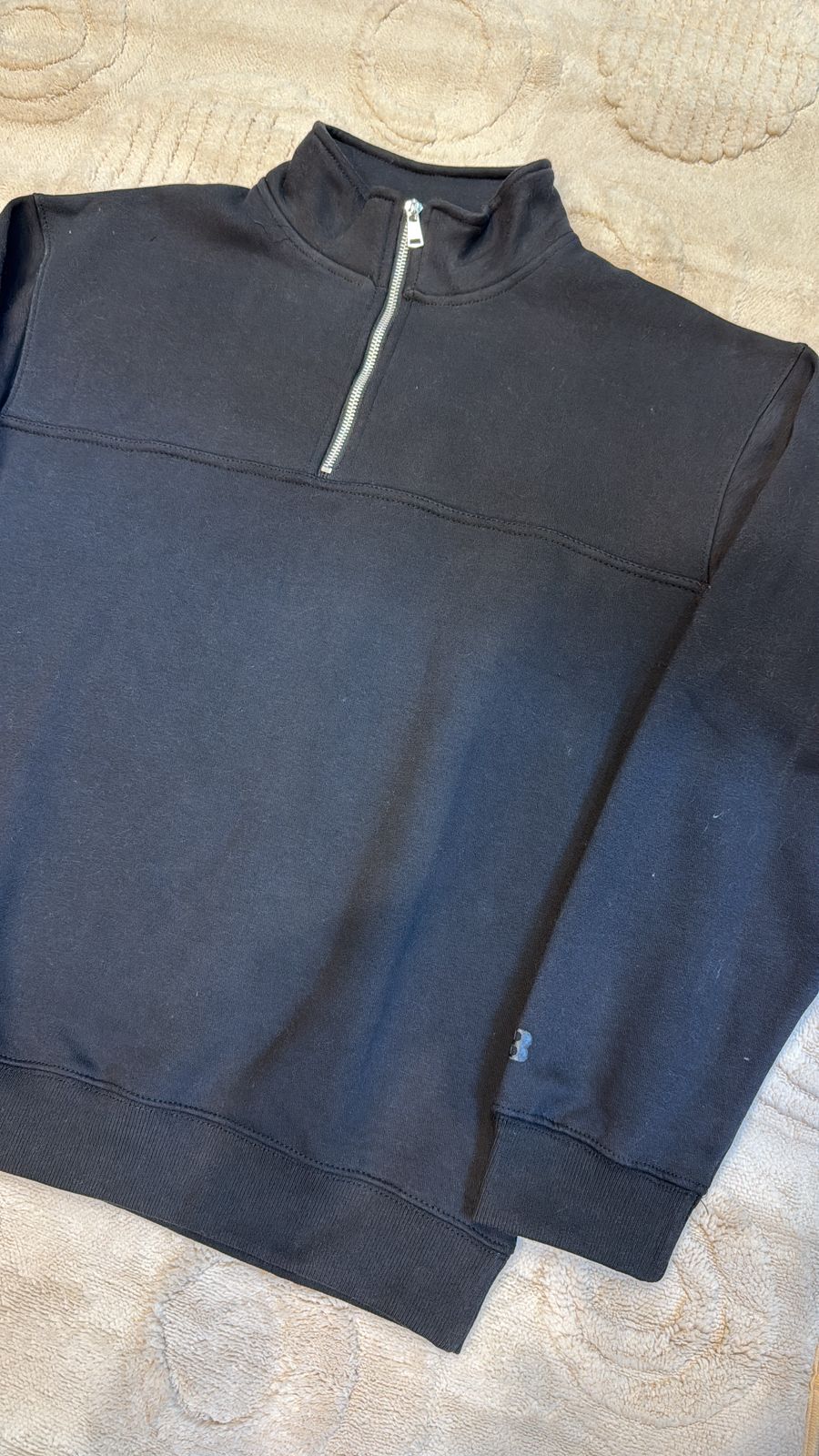 Black Quarter-Zip Pullover Sweatshirt - Athletic / Casual