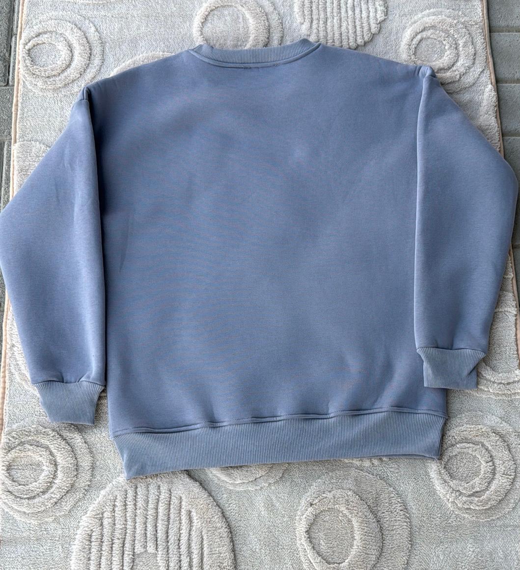 LAST PICK Dusty Blue/Slate Oversized Crewneck Sweatshirt