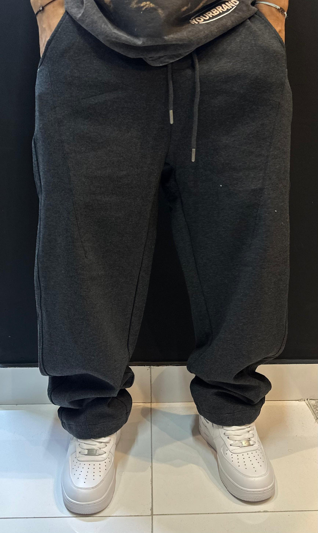 Heavyweight Charcoal Baggy Sweatpants