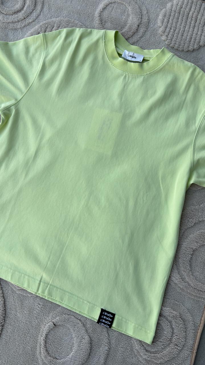 FRNGE Plain Neon Green Oversized Crewneck T-Shirt