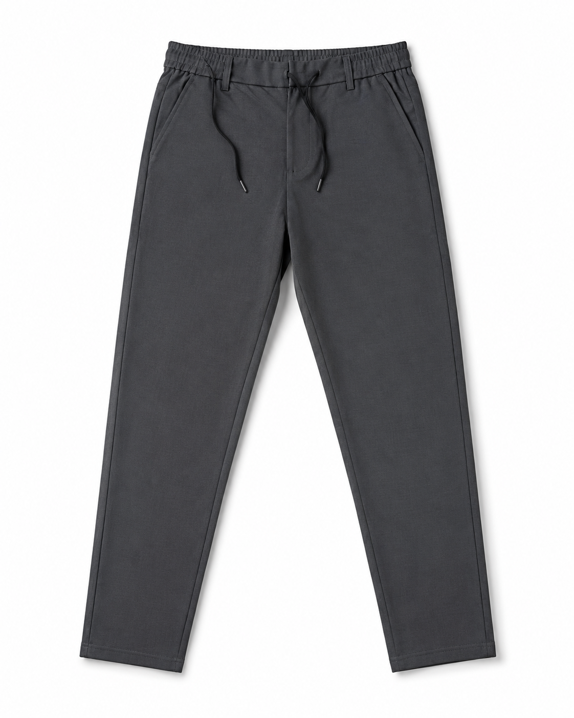 Dark Grey Drawstring Casual Trousers