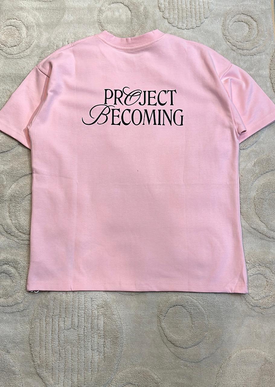 PROJECT BECOMING" Silhouette Graphic T-Shirt | Light Pink Unisex Tee