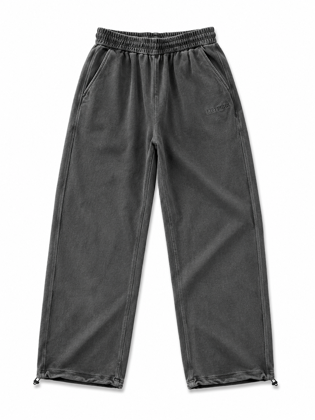 Vintage Washed Charcoal Wide-Leg Sweatpants – Premium Relaxed Fit