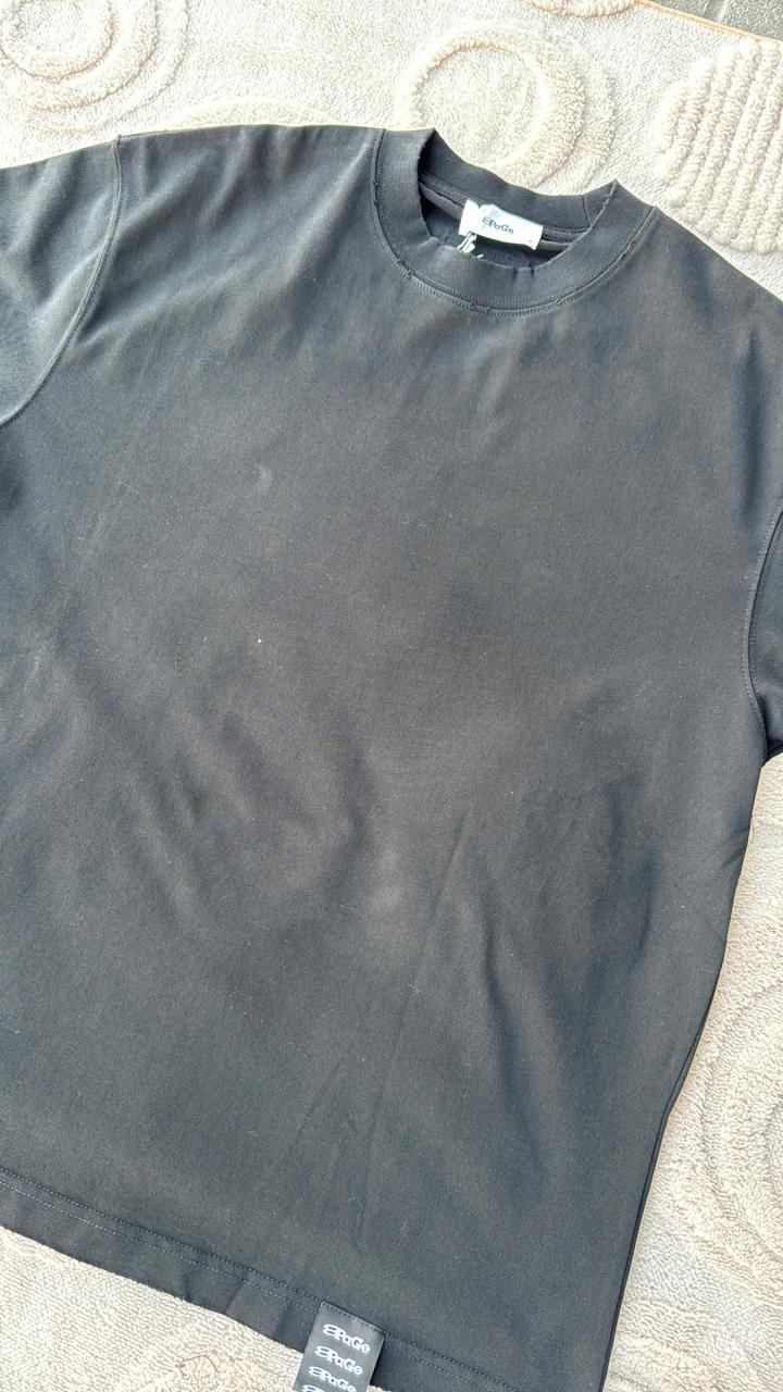 Men's/Unisex Oversized Black Essential T-Shirt | Minimalist Blank Tee