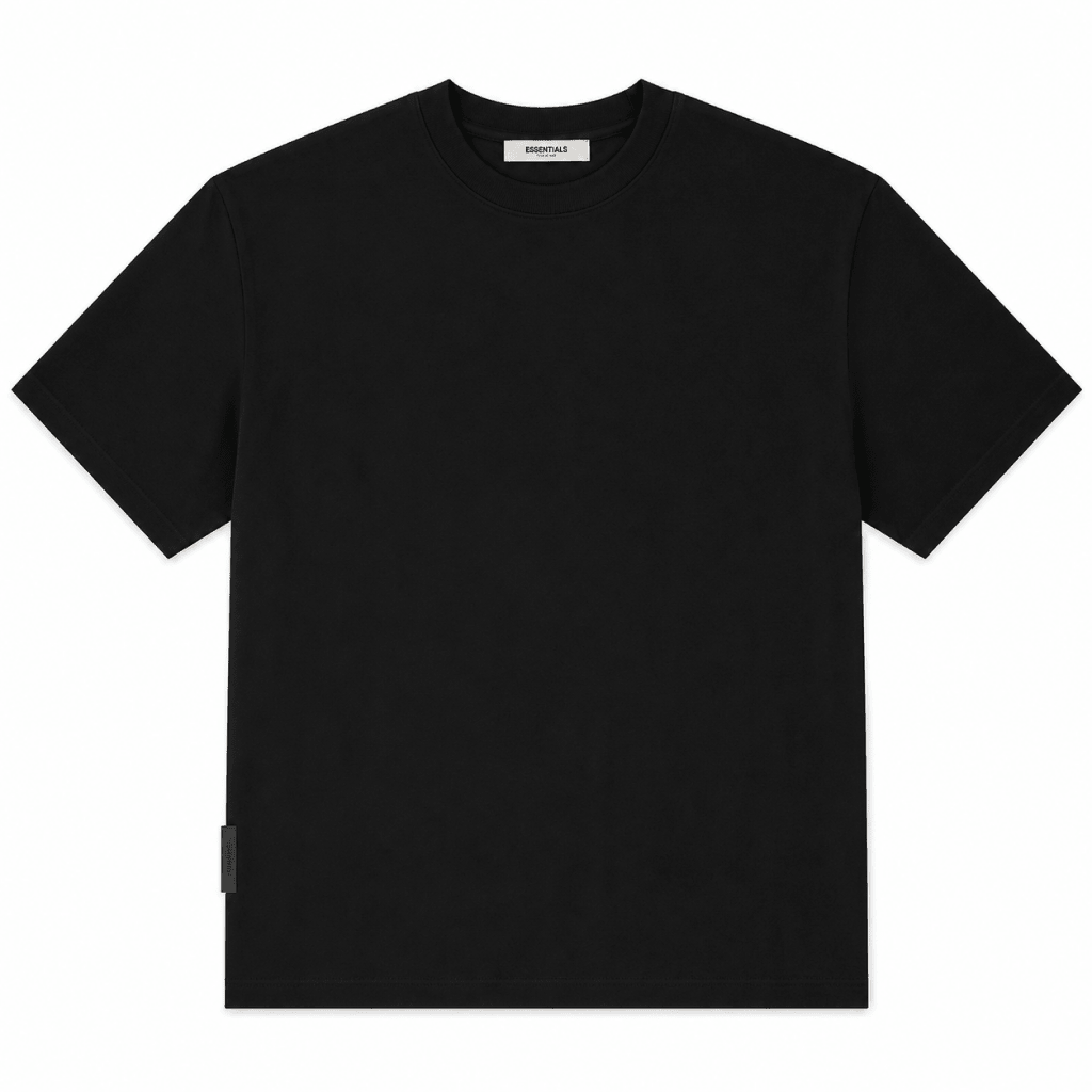 Fear of God Essentials Black Oversized Heavyweight T-Shirt – Premium Cotton - Darkdxb