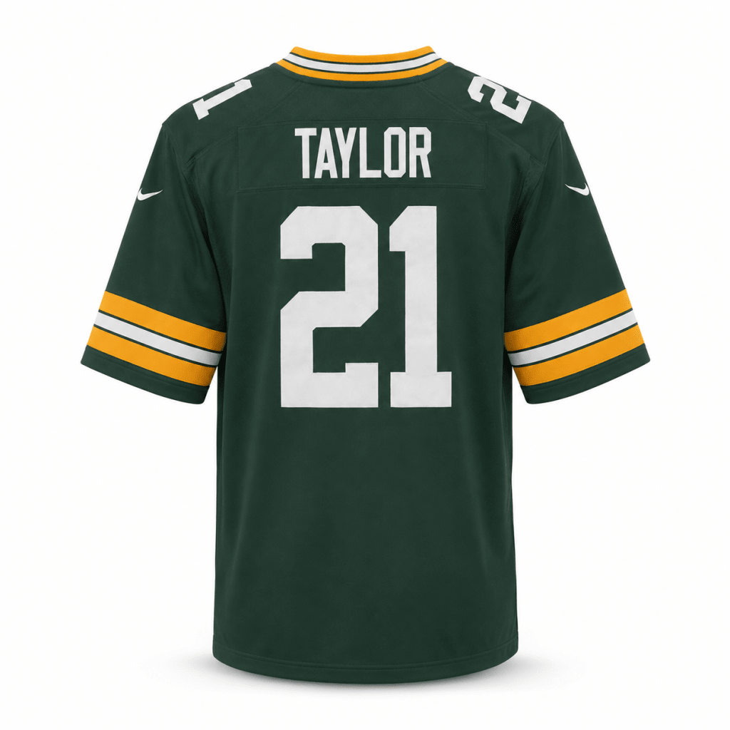 Forest Green & Gold Number 21 NFL-Style Football Jersey T-Shirt – Athletic Fit - Shirts - Darkdxb