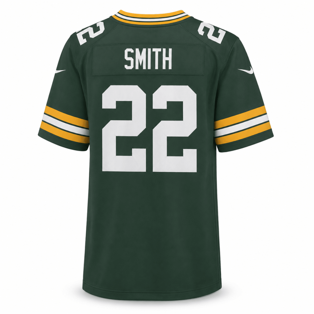 Forest Green & Gold Number 22 NFL-Style Football Jersey T-Shirt – Athletic Fit - Shirts - Darkdxb