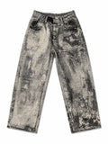 Men's Acid Wash Wide-Leg Denim Jeans – Vintage Streetwear Relaxed Fit
