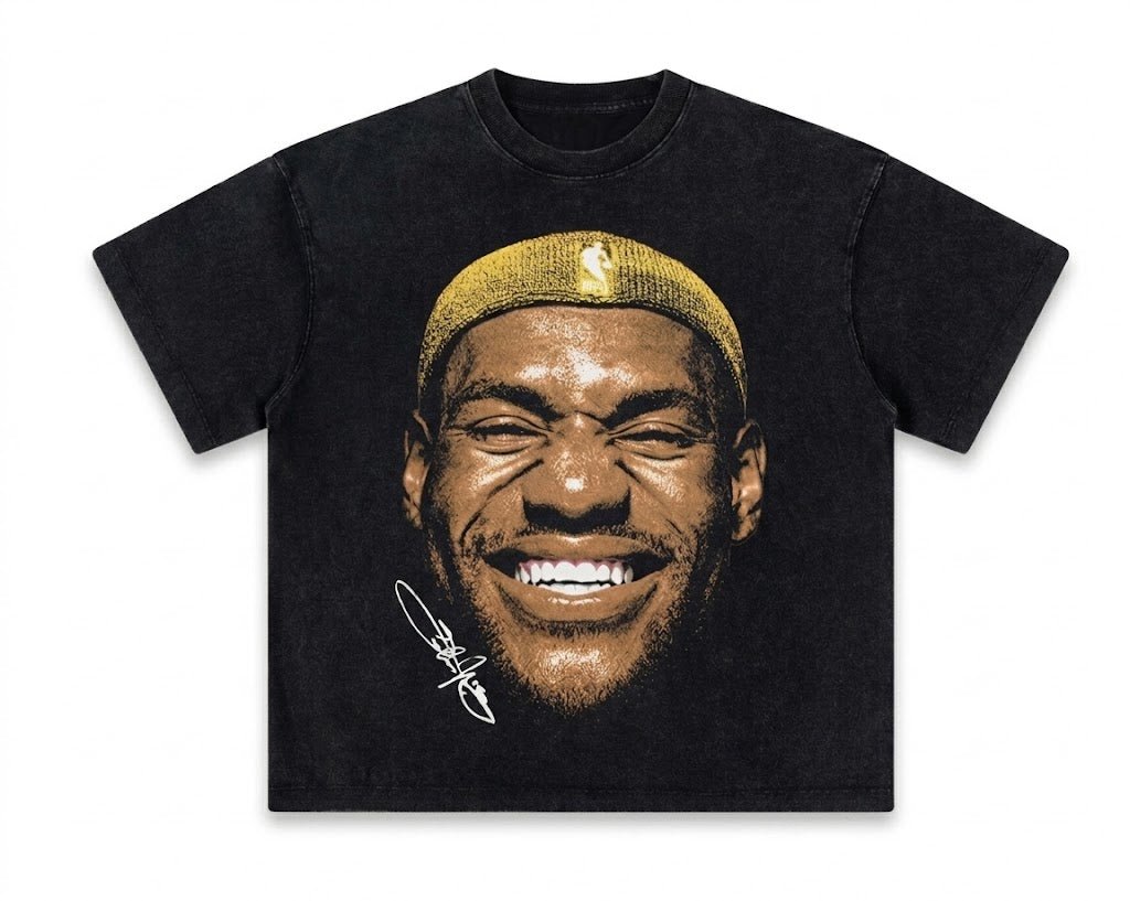 LeBron James Vintage-Wash Graphic T-Shirt - Darkdxb