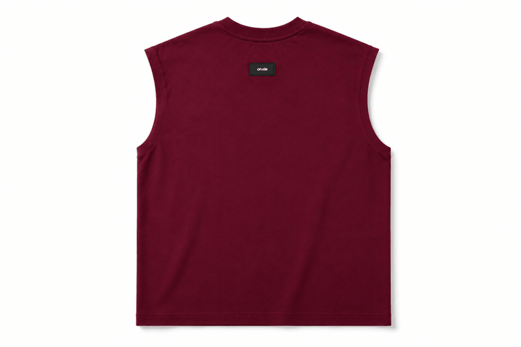 Maroon Duck Embroidered Sleeveless Muscle Tee - Darkdxb