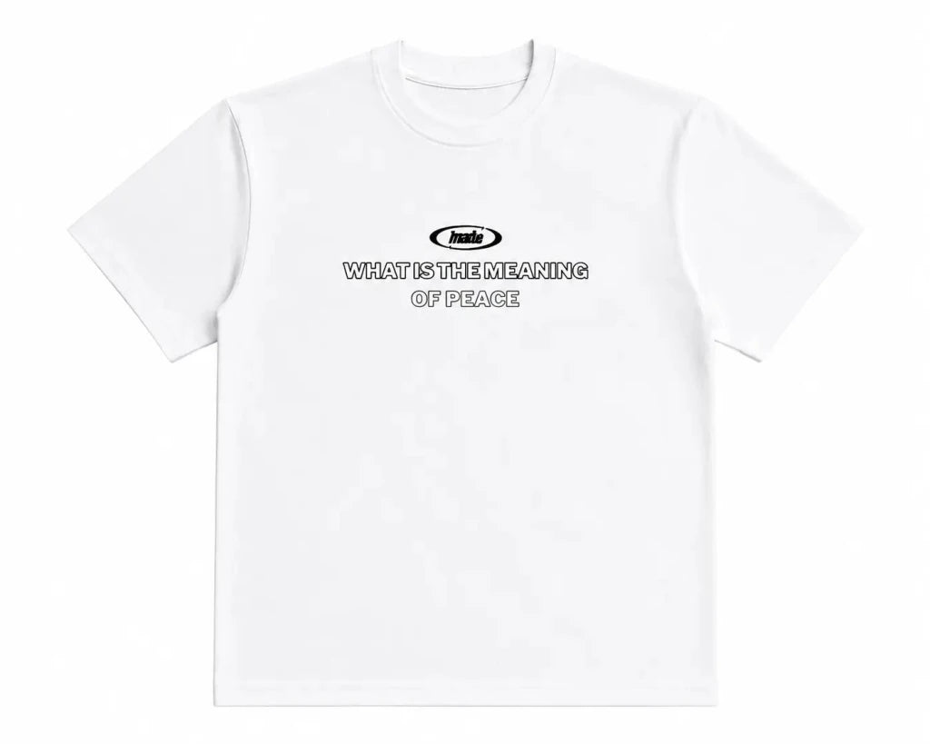 Meaning of Peace Premium Oversized White T-Shirt - Darkdxb